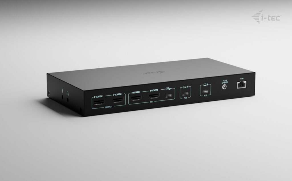 Station d'accueil USB-C KVM Dock PRO pour 3 Hôtes, Double Vidéo, 2x Power Delivery 92W