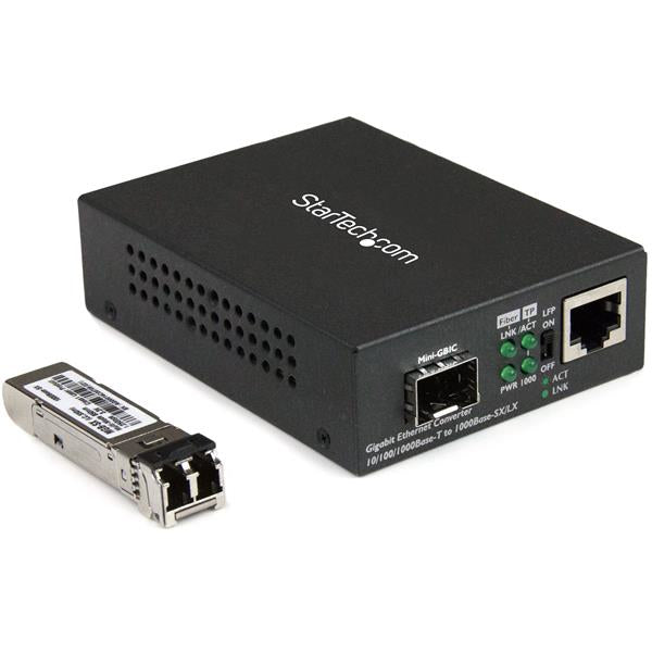 StarTech.com Convertisseur de Média Gigabit Ethernet Fibre Optique Compact 850nm MM LC 550m
