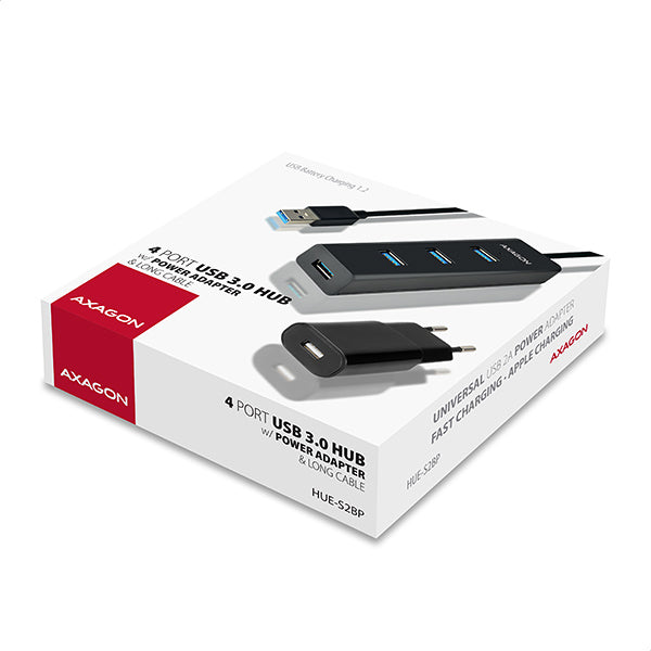 Axagon HUE-S2BP hub & concentrateur USB 3.2 Gen 1 (3.1 Gen 1) Type-A 5000 Mbit/s Noir - vue 8