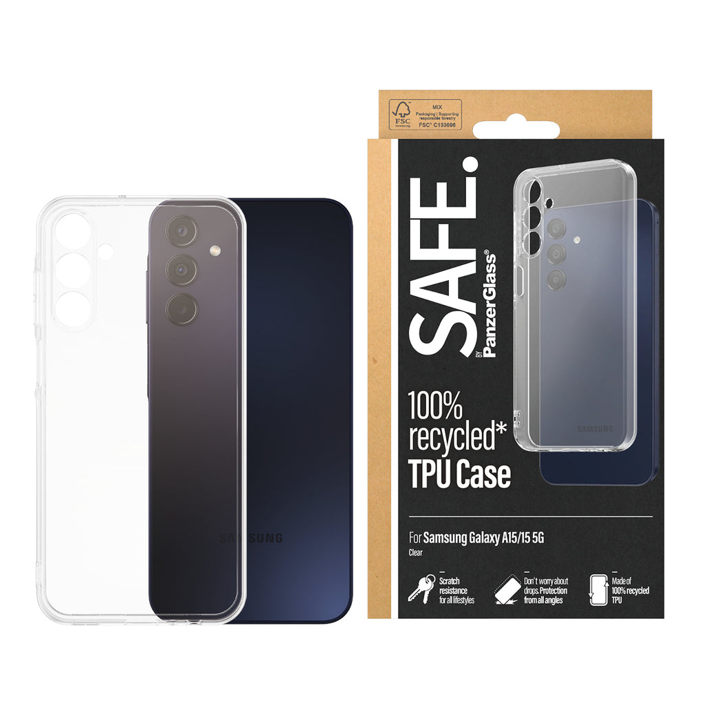 PanzerGlass PanzerGlass SAFE. by ® TPU Case Samsung Galaxy A15 | A15 5G | Transparent coque de protection pour téléphones portables Housse