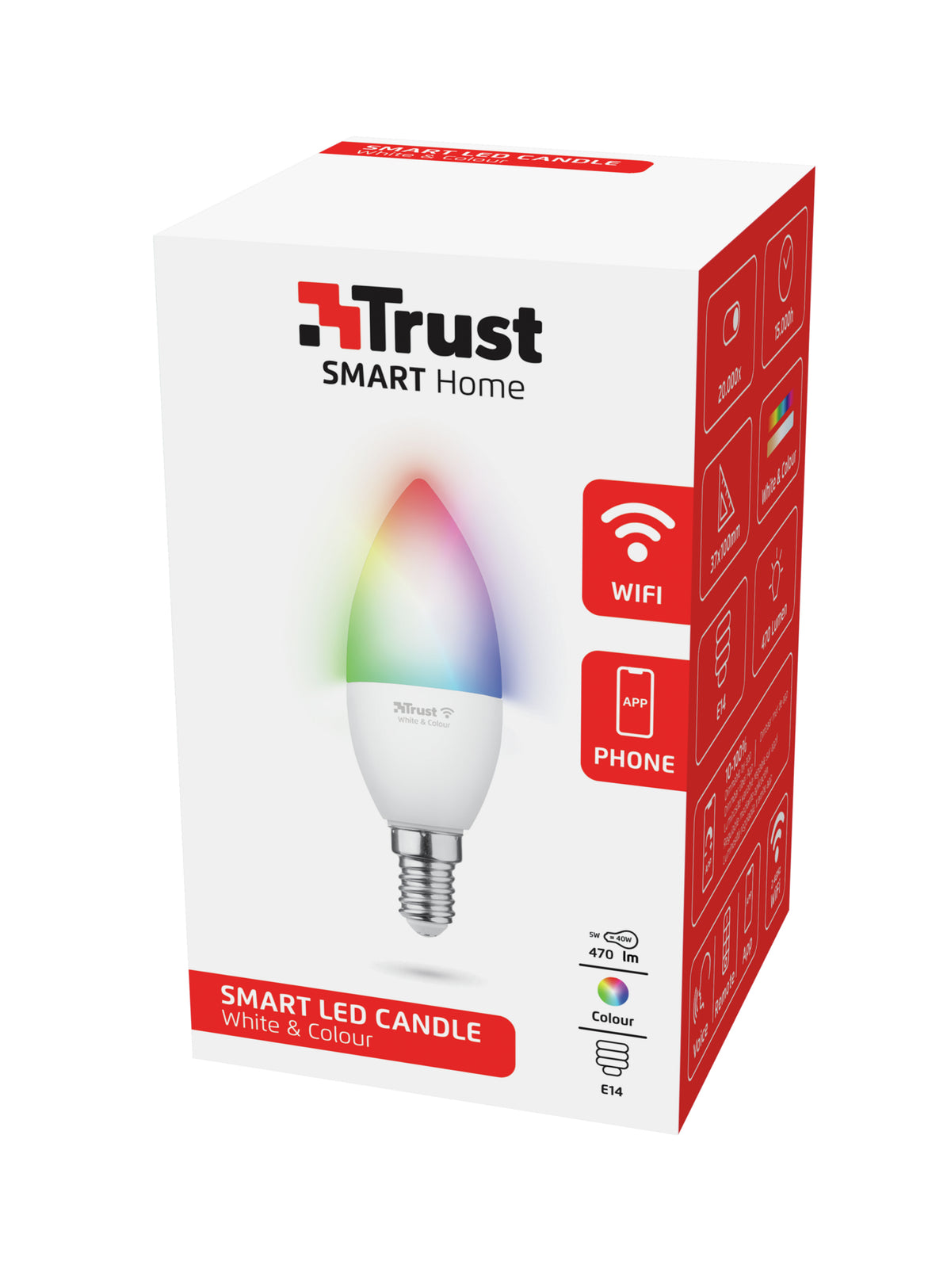 Trust 71280 Ampoule Intelligente Wi-Fi, Blanc
