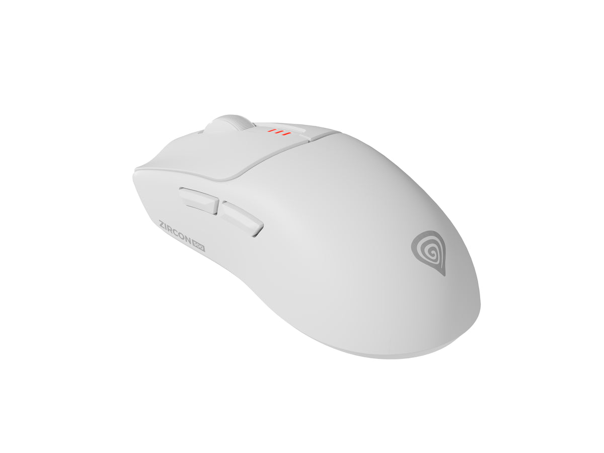 Souris Gaming Zircon 500 Droitier RF Wireless, Bluetooth et USB Type-C, Optique 10000 DPI, Blanche