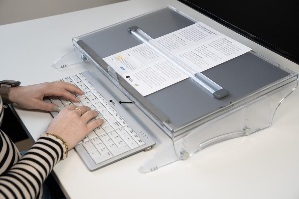 Porte-documents FlexDesk 640 avec ComfortRead, Gris Transparent
