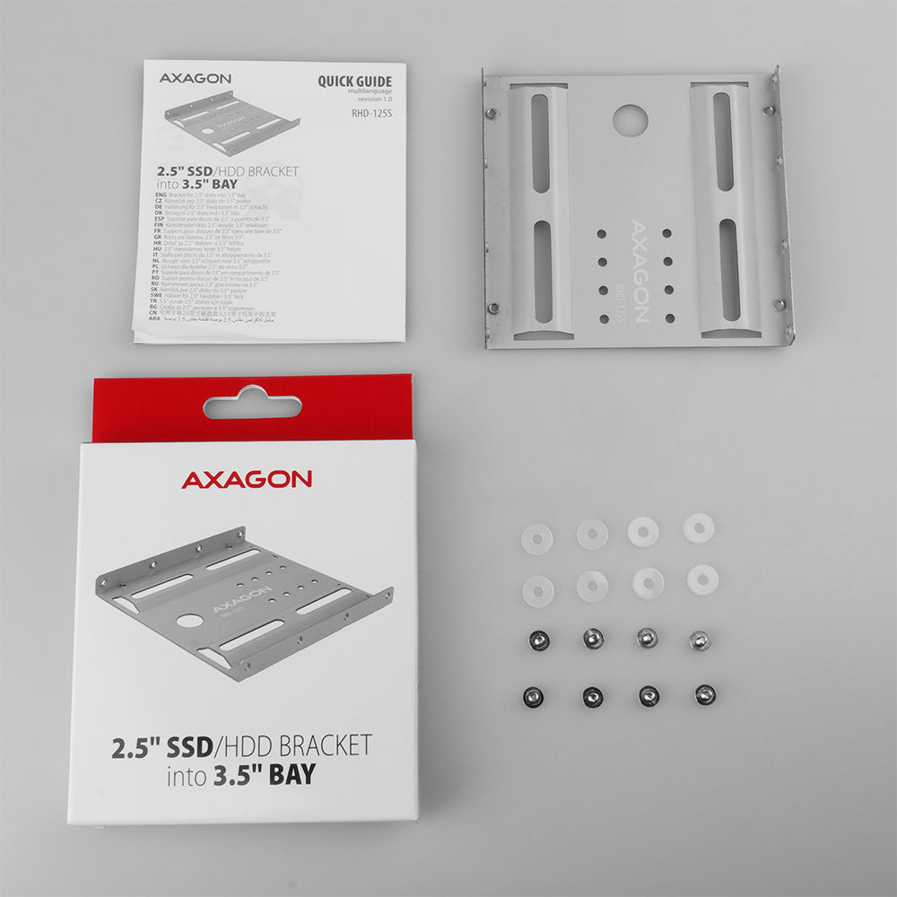 Axagon RHD-125B Halterahmen für 1x 2.5\" im 3.5\" Slot - grau Gris Métal - vue 7