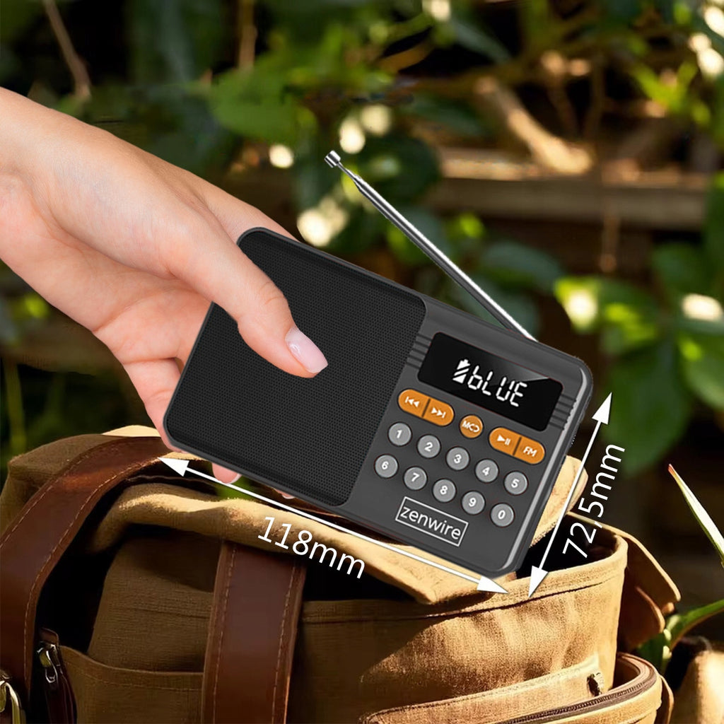 Mini radio FM Bluetooth portable à piles, haut-parleur sans fil pour la cuisine Zenwire YSF-005BT