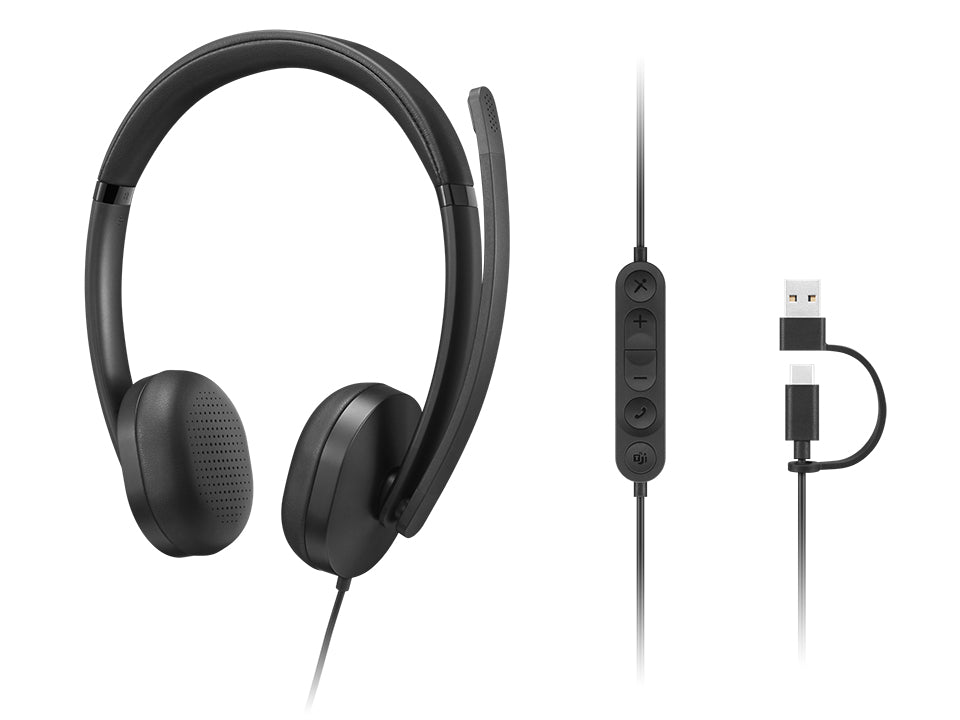 Lenovo VoIP Headset 5000 Casque Avec fil Arceau Bureau/Centre d'appels USB Type-C Noir - vue 6