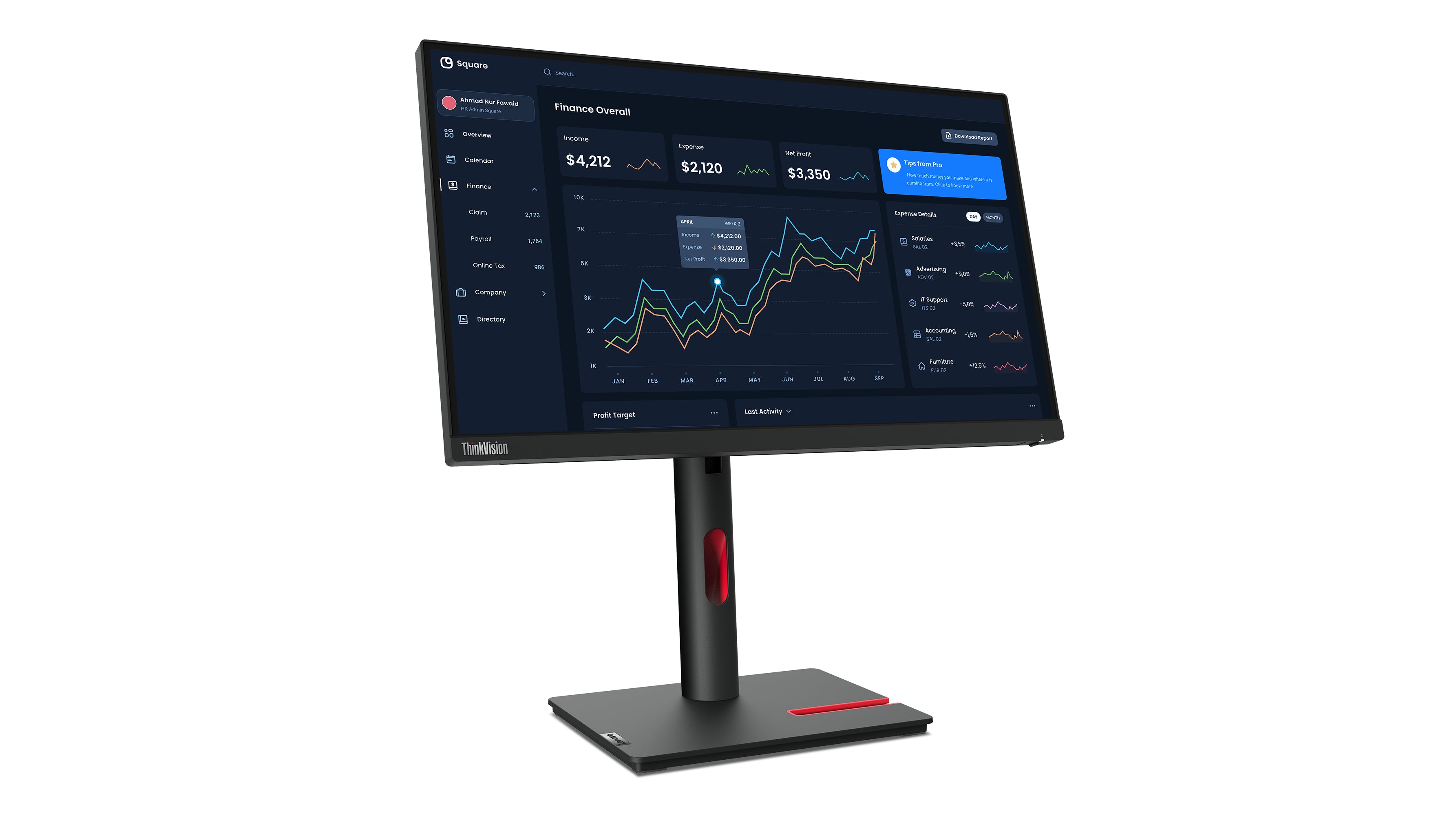 Lenovo ThinkVision T22i-30 Moniteur