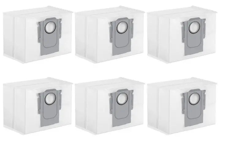 Sacs à Poussière Compatible Référence R100024-01 pour Aspirateur Robot, Lot de 6, Gris et Blanc