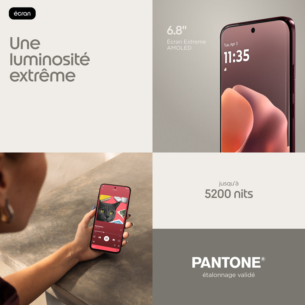 Motorola Edge 70 Pro 5G 256 Go 8 Go RAM 6500 mAh Android 16.0 Bordeaux