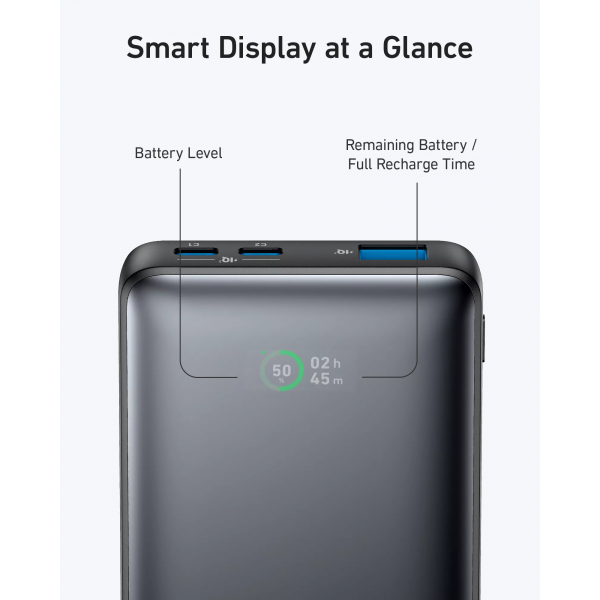 Anker Powerbank 533 PowerCore, 10000mAh, 25W, QC + PD, Black A1249G11