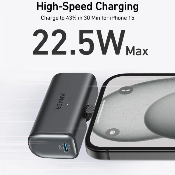 Anker Powerbank Nano USB-C Version, 5000mAh, 22.5W, PD, Black