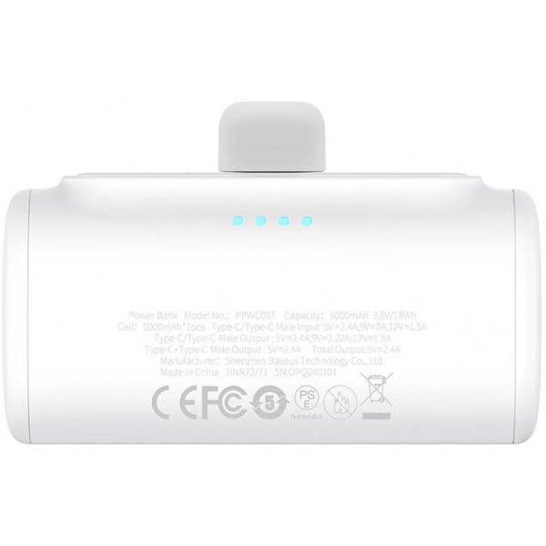 Baseus Powerbank Compact USB-C Version, 5000mAh, 20W, PD, White P10068306213-00