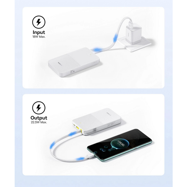 Baseus Powerbank EnerFill Bipow2 Pro, 10000mAh, 22.5W, QC + PD, White E0027601