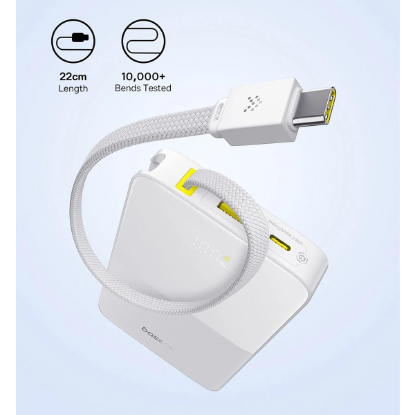 Baseus Powerbank EnerFill Bipow2 Pro, 10000mAh, 22.5W, QC + PD, White E0027601