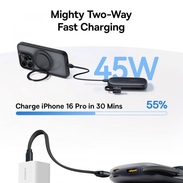 Baseus Powerbank EnerFill FC21 QPow 3 Ultra, 10000mAh, 45W, QC + PD, Black E0027Q00