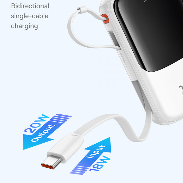 Baseus Powerbank Qpow Pro+, 10000mAh, 22.5W, QC + PD, White P10067101213-00