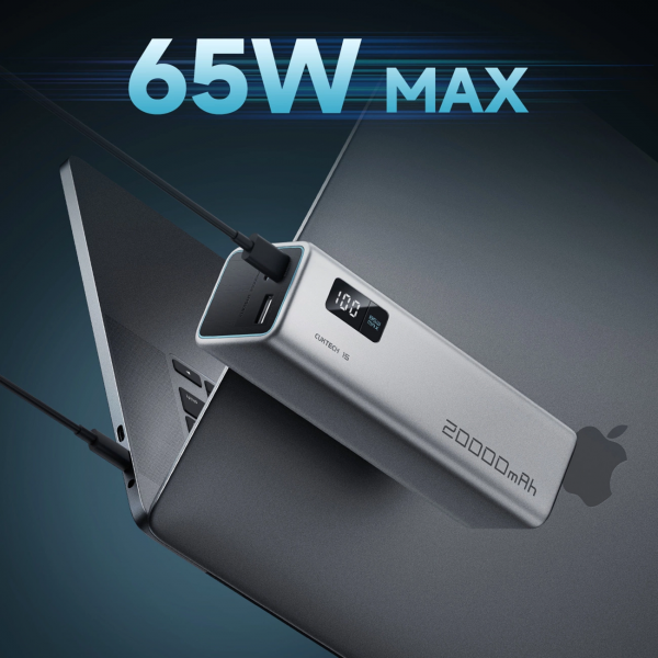 Cuktech Powerbank 20000mAh, 100W, QC + PD, Grey CUKP200XGLGR