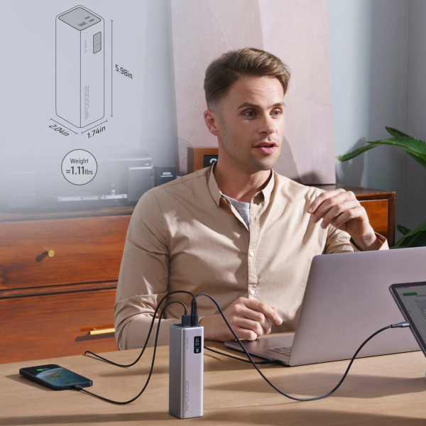 Cuktech Powerbank 20000mAh, 100W, QC + PD, Grey CUKP200XGLGR