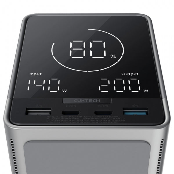 Cuktech Powerbank 40000mAh, 300W, QC + PD + FQI, Black