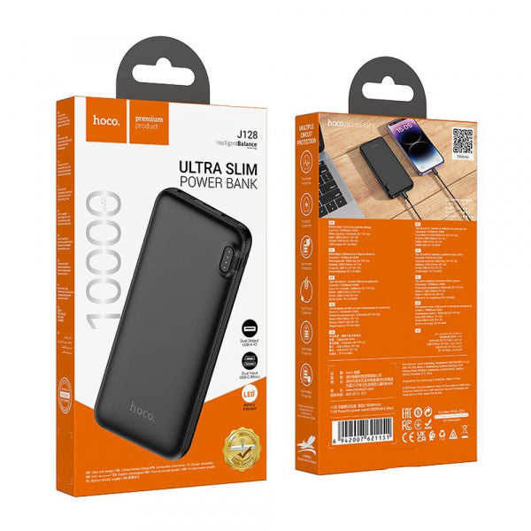 Hoco Powerbank J128, 10000mAh, 10W, Black