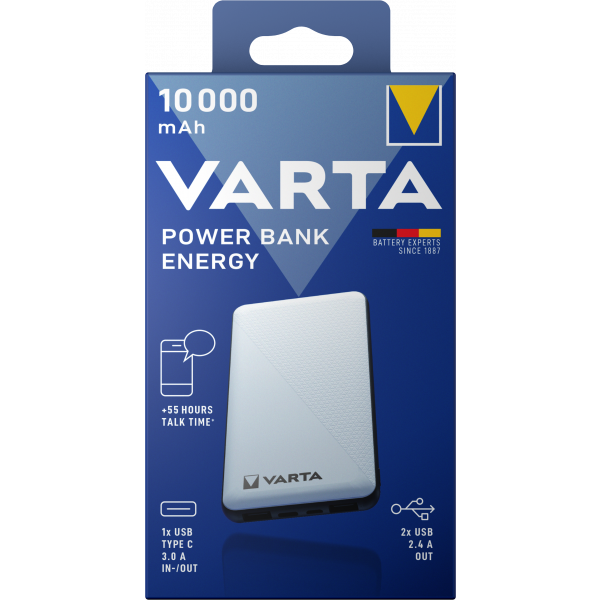 Varta Powerbank Energy, 10000mAh, 15W, White