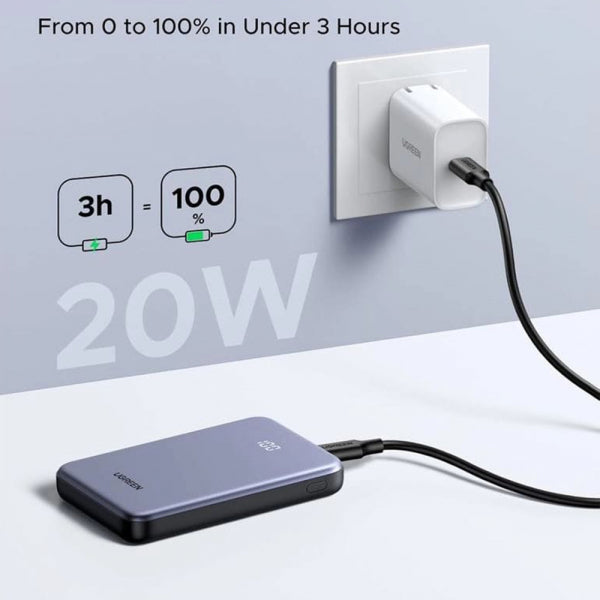 Ugreen Powerbank 75131B, 10000mAh, 22.5W, QC + PD, Grey