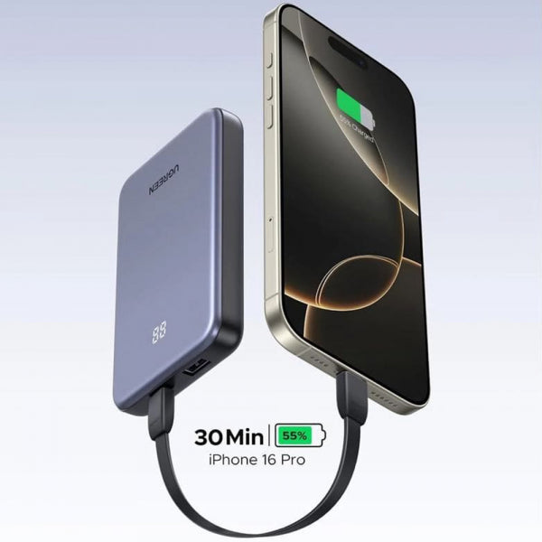 Ugreen Powerbank 75131B, 10000mAh, 22.5W, QC + PD, Grey