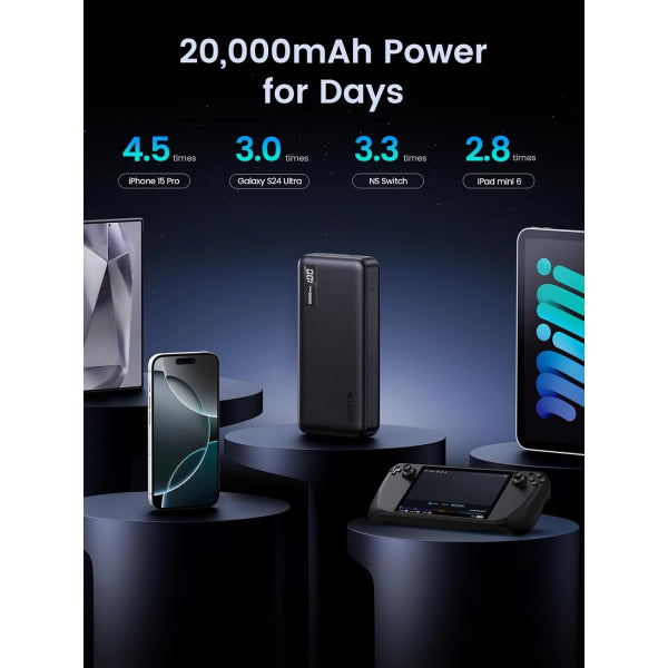 Ugreen Powerbank PB312, 20000mAh, 22.5W, QC + PD, Black