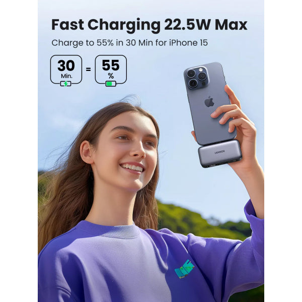 Ugreen Powerbank PB503, 5000mAh, 22.5W, PD, Grey