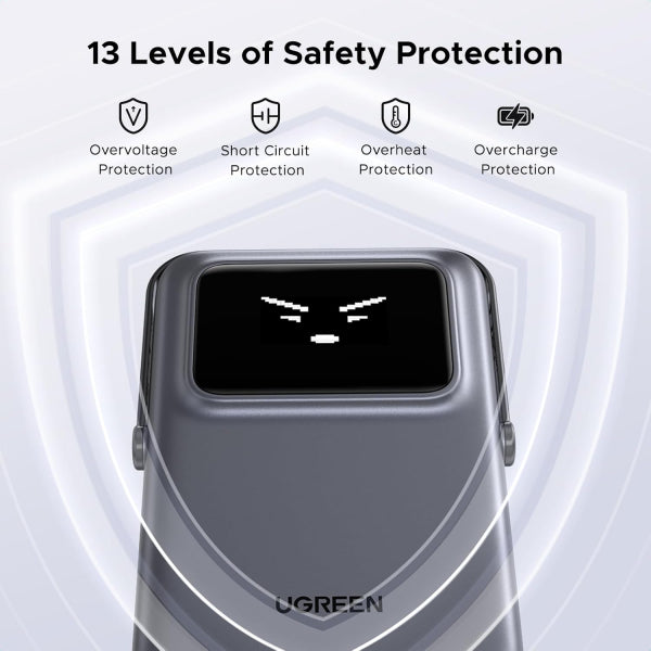 Ugreen Powerbank PB572 Uno, 10000mAh, 20W, PD + QI, Grey