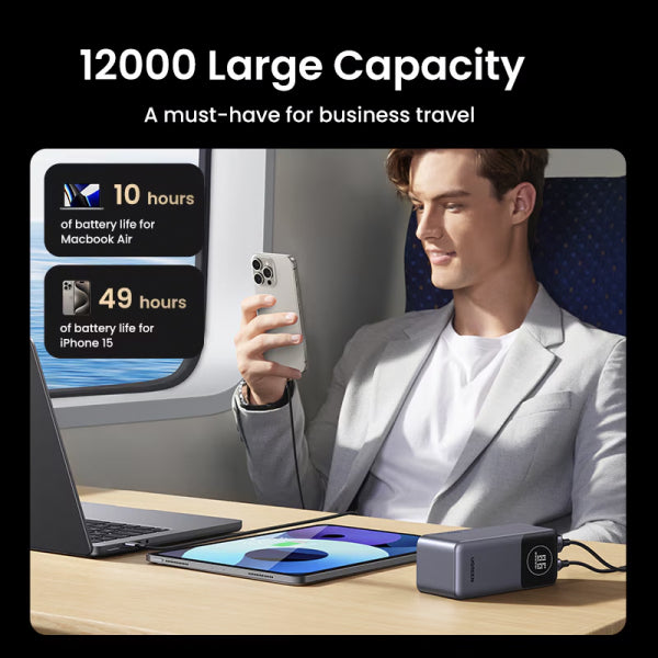 Ugreen Powerbank PB724, 12000mAh, 100W, QC + PD, Grey