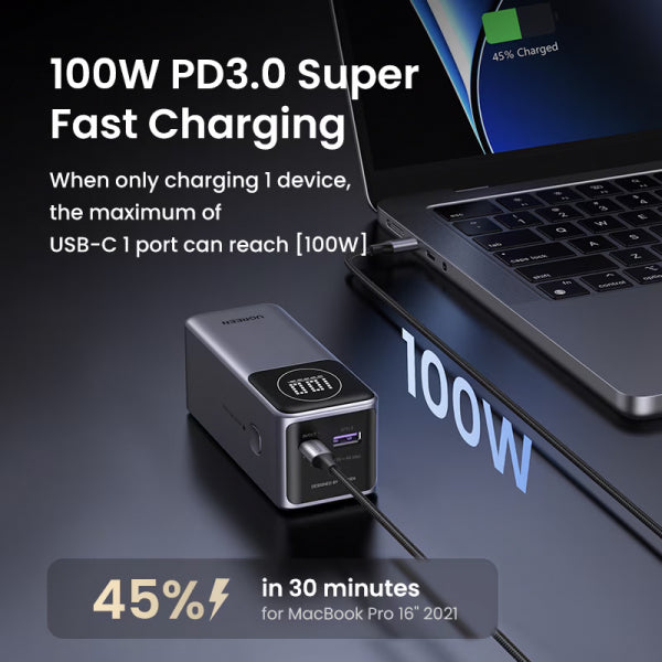 Ugreen Powerbank PB724, 12000mAh, 100W, QC + PD, Grey