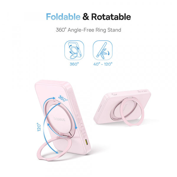 Baseus Powerbank PicoGo, 5000mAh, 20W, PD + FQI, Pink P10076800413-00