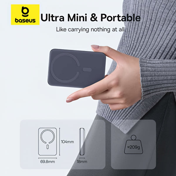 Baseus Powerbank EnerFill FM11 Ultra-Mini, 10000mAh, 22.5W, PD + FQI, Gray E0026602