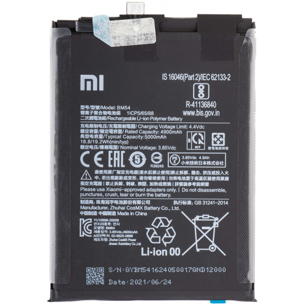 Xiaomi Battery BM54 for Xiaomi Redmi Note 9T 5G