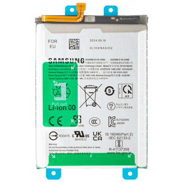 Samsung Battery EB-BA166ASE for Samsung Galaxy A18 4G A185 / A27 5G / A17 5G A176 / A26 A266 / A16 5G A166