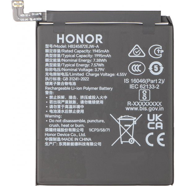Honor Battery HB245872EJW-A for Honor Magic V5