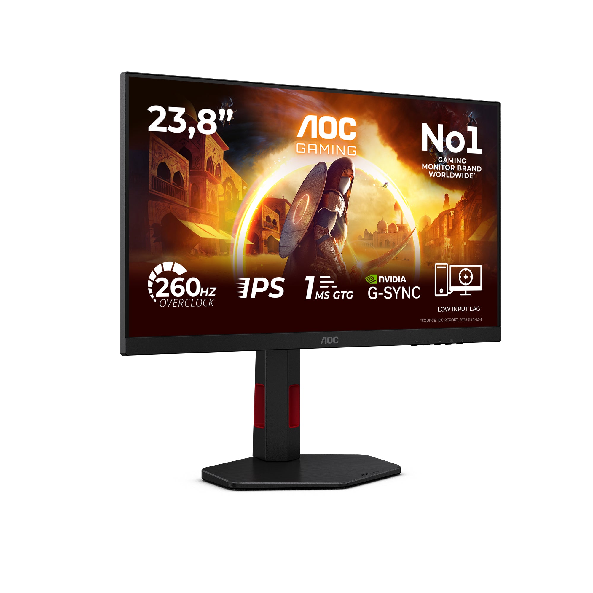 AOC G4 24G4ZR écran plat de PC 60,5 cm (23.8") 1920 x 1080 pixels Full HD LED Noir, Rouge
