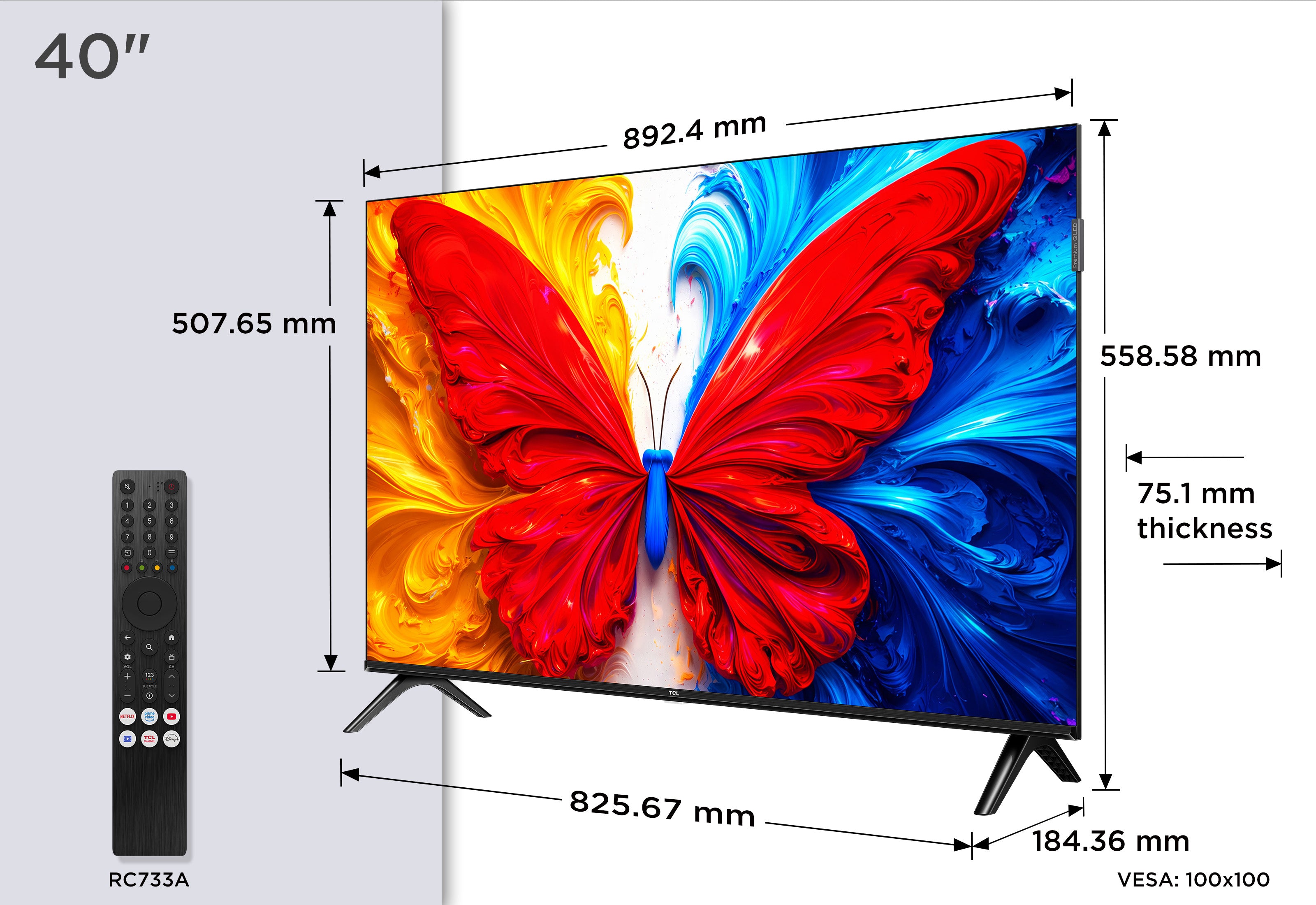 TCL S5L 40S5L TV 101,6 cm (40") Full HD Smart TV Wifi Noir 300 cd/m²