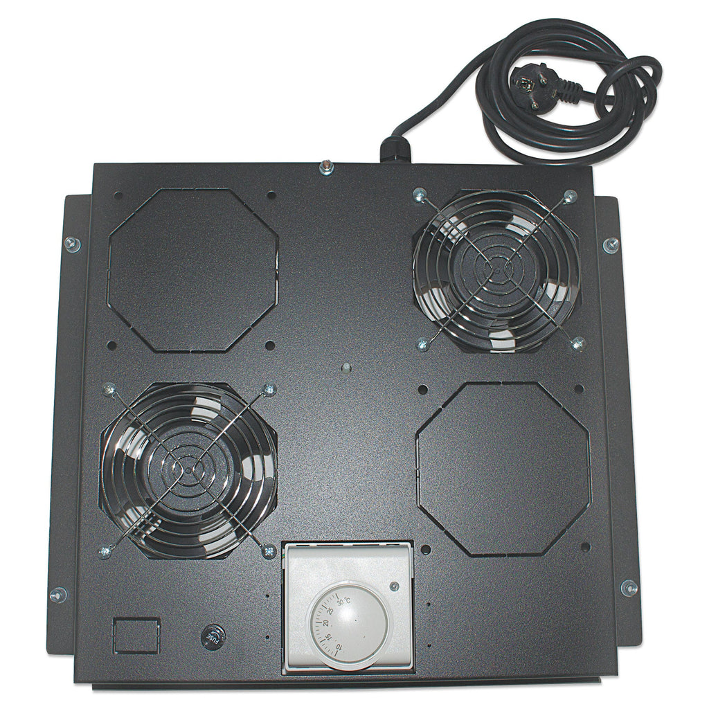 Intellinet Unité de ventilation à 2 ventilateurs pour racks 19", montage en toiture, avec thermostat, noire, garantie à vie - vue 3