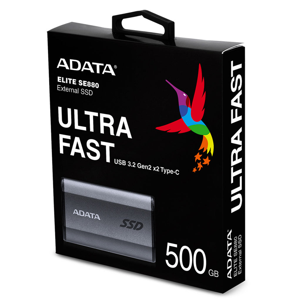 ADATA SE880 SSD Portable 500 Go USB Type-C 3.2 Gen 2, Gris