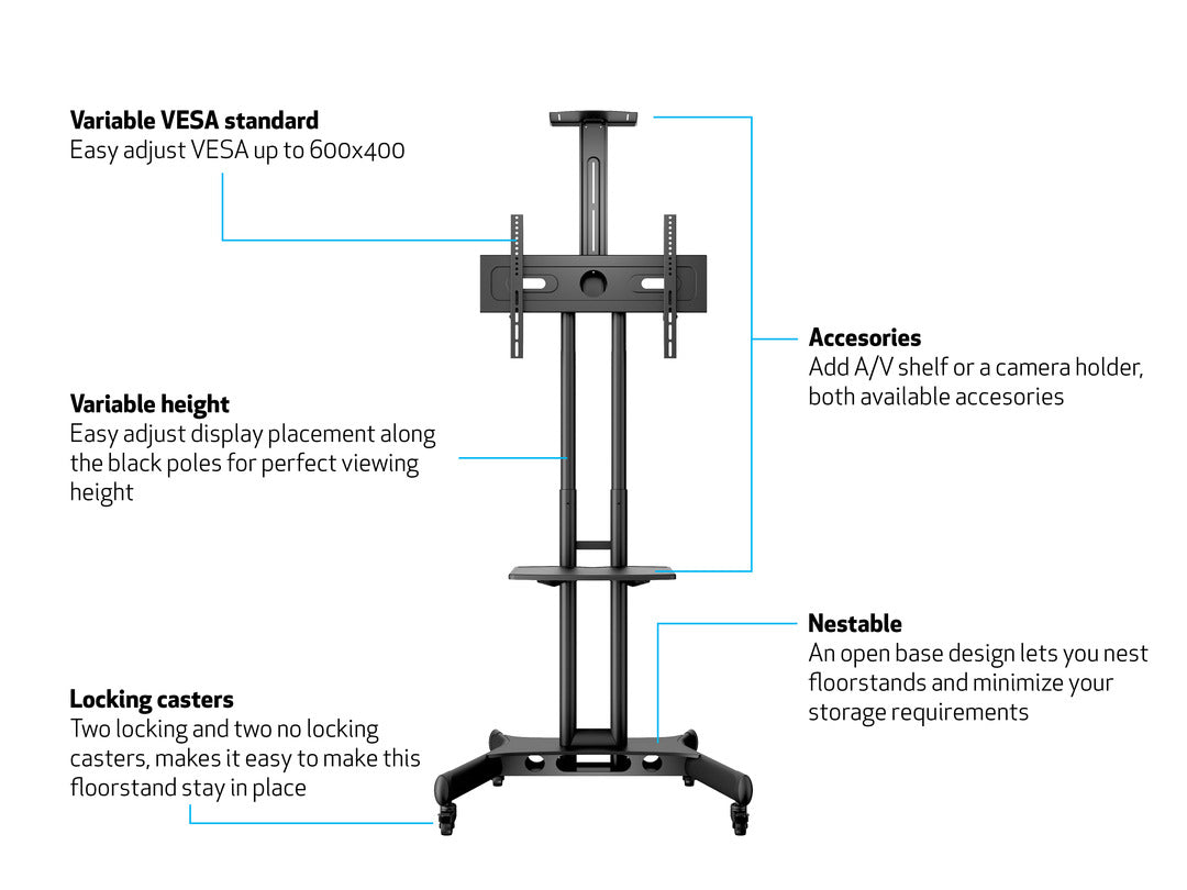 Multibrackets 2319 Support pour Téléviseur jusqu'à 152,4 cm (60") Noir