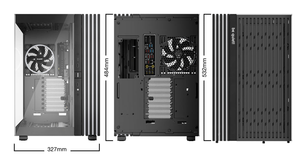 be quiet! Light Base 900 FX Noir | Boîtier PC ARGB vitré, Mini ITX / Micro ATX / ATX / E-ATX / XL-ATX, 4 ventilateurs Light Wings 140 mm PWM