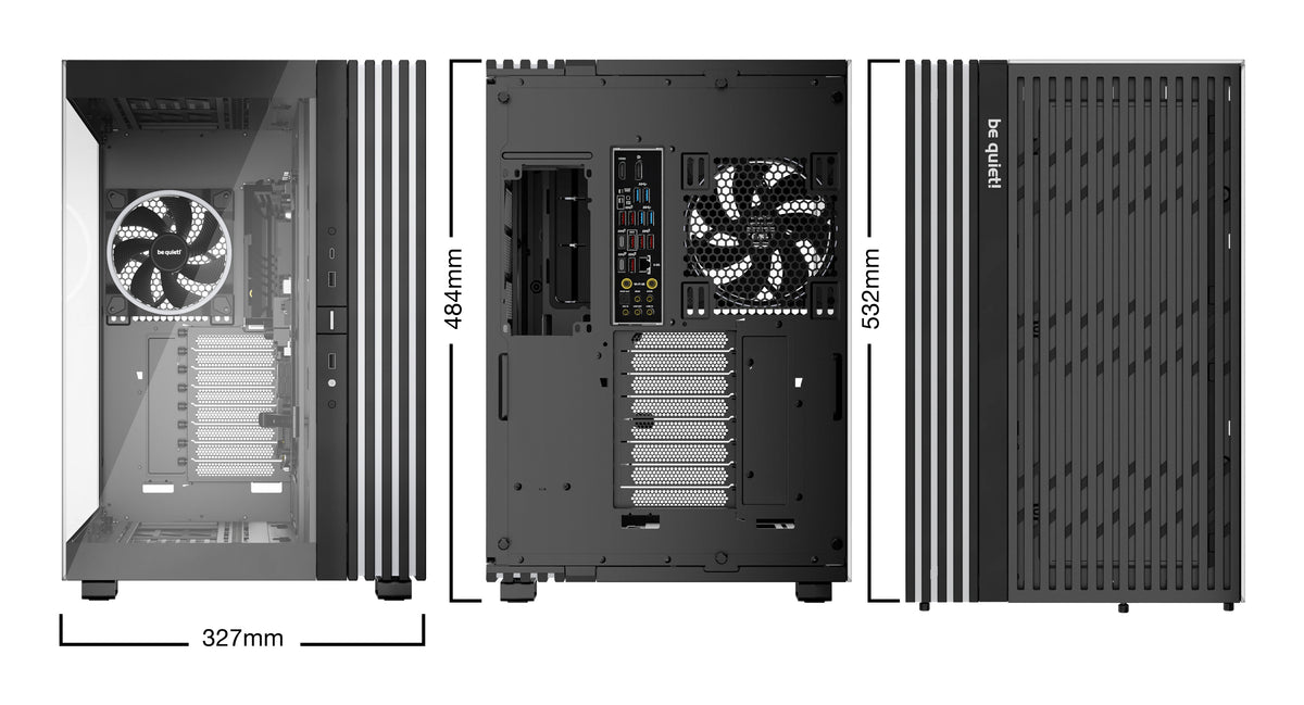 be quiet! Light Base 900 FX Noir | Boîtier PC ARGB vitré, Mini ITX / Micro ATX / ATX / E-ATX / XL-ATX, 4 ventilateurs Light Wings 140 mm PWM