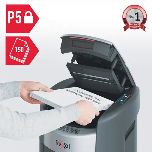 Rexel ShredMax AutoFeed+ 150M destructeur de papier Découpage par micro-broyage 55 dB 22,5 cm Noir - vue 2