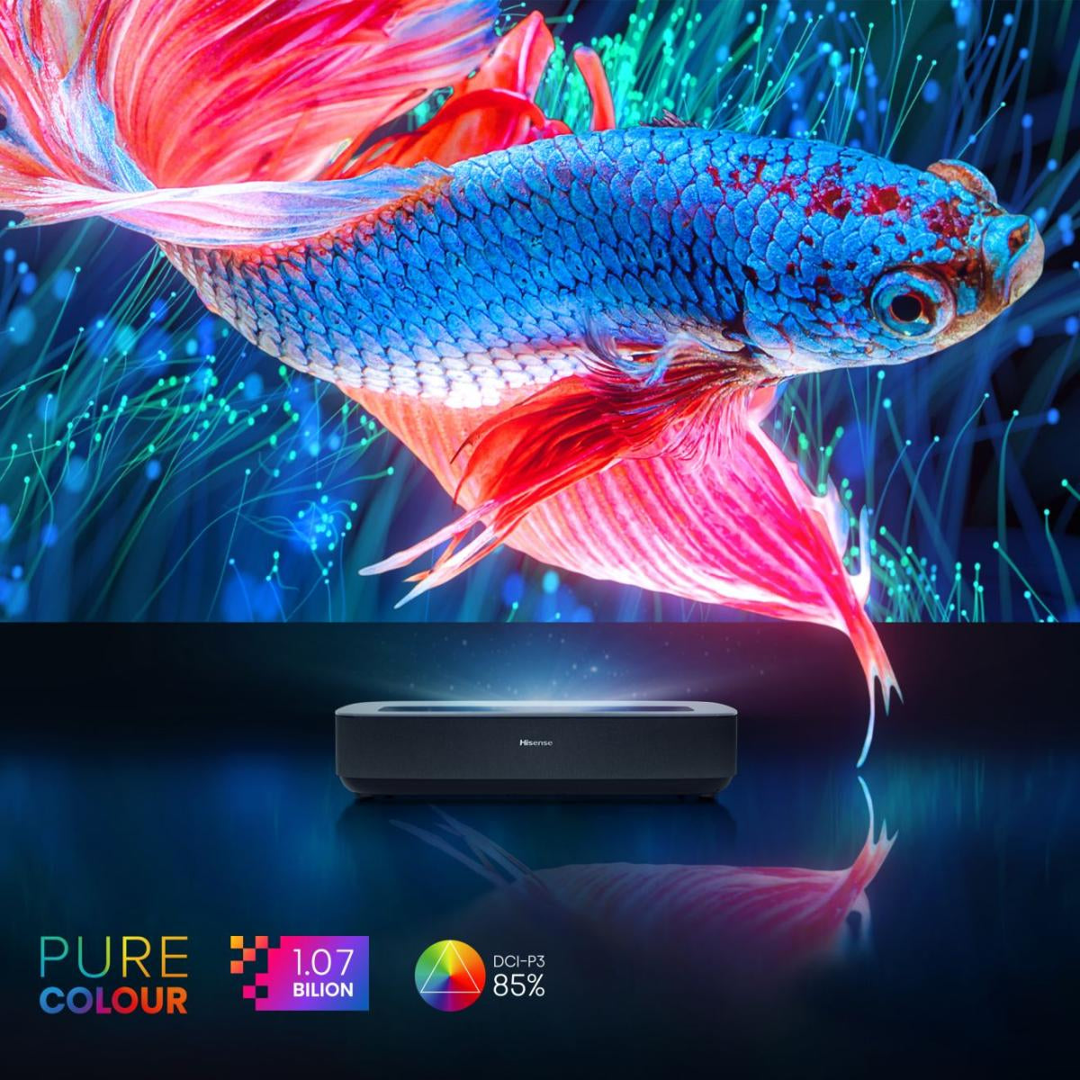 Hisense PL1SE projecteur TV Projecteur à focale ultra courte 2100 ANSI lumens UHD 4K (3840x2160) Noir, Gris foncé