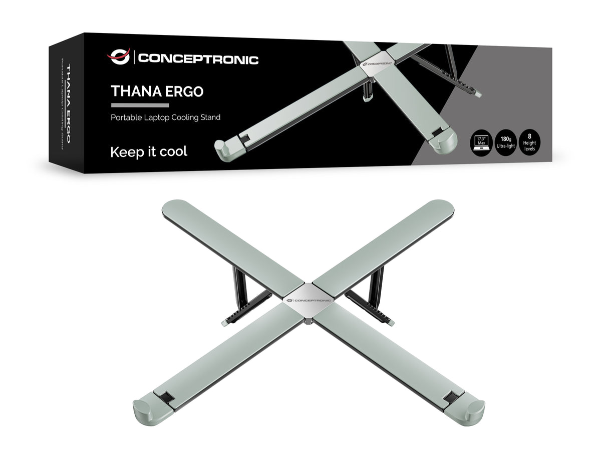 Conceptronic THANA11G Support pour Ordinateurs Portables, Gris, jusqu'à 43,9 cm (17.3")