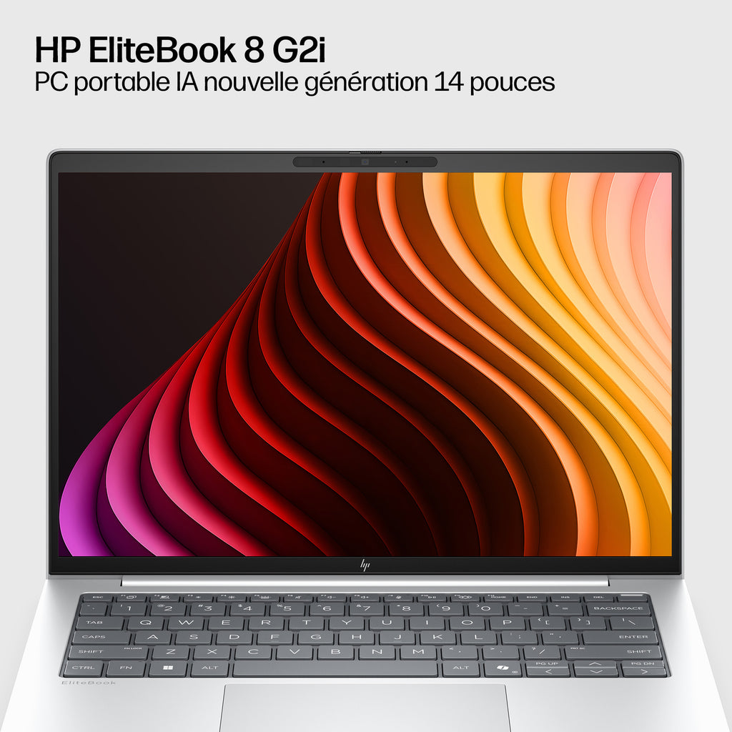 HP EliteBook 8 G2i Next Gen AI Copilot+ PC Intel Core Ultra 5 325 Ordinateur portable 35,6 cm (14") WUXGA 16 Go LPDDR5x-SDRAM 512 Go SSD Wi-Fi 7 (802.11be) Windows 11 Pro Argent