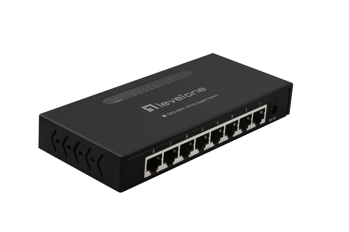 LevelOne GEU-0822 Commutateur Réseau Non-géré Gigabit Ethernet 8 Ports, Noir