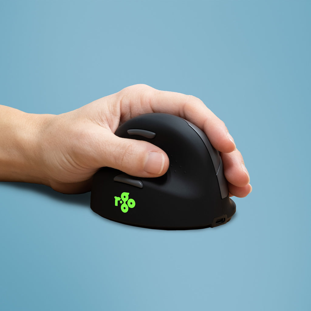 R-Go Tools Souris Ergonomique HE Break, Gaucher, Taille Medium (165-185 mm), Bluetooth, Noir